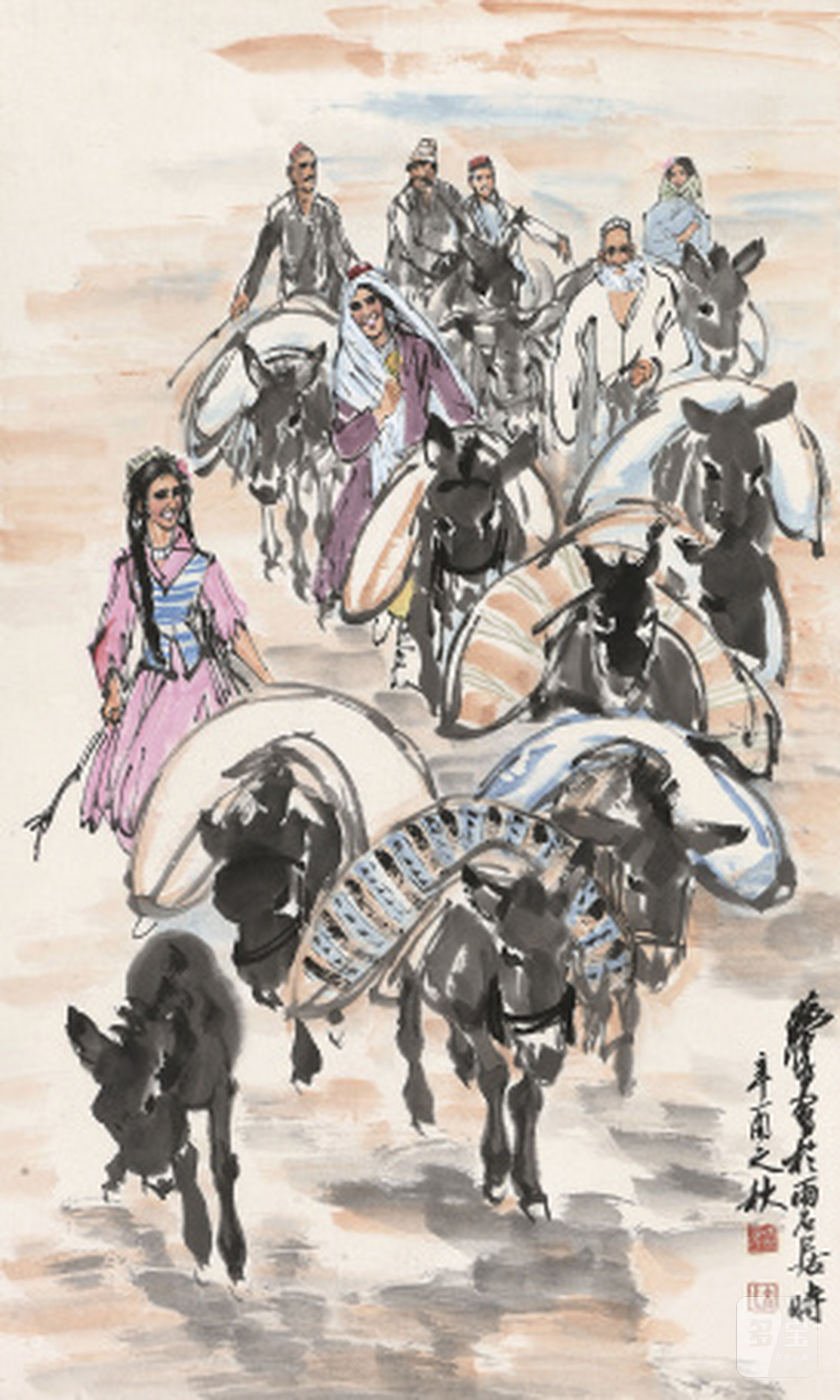 黄 胄 1925-1997 运粮图 - 图1